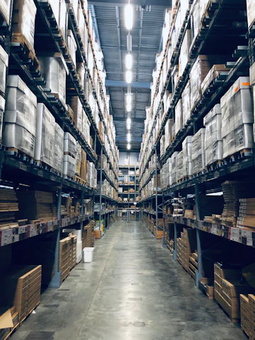 Warehouse worker moving stock